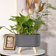 thumbnail image 3 of Detachable Flowerpot with Water Level Indicator Plastic Smooth Surface Plant Holder Patio Decor, 3 of 9