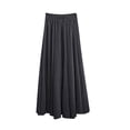 thumbnail image 2 of TaTaai Women Summer Solid Elastic Waist Skirt Casual Loose Fit Skirt Ladies Holiday Gathering Vacation Wear Lightweight Breathable No Fading Soft Elegant Skirt Gift, 2 of 9