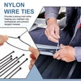 thumbnail image 4 of Uxcell 8 Inch Cable Zip Ties Self-Locking Nylon Wire Ties Heavy Duty Zip Tie with 50 LBS Tensile Strength (0.2"W) Black, 100 Pcs, 4 of 6