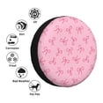 thumbnail image 4 of Naloa Pink Bows PVC Leather Spare Tire Wheel Cover Spare Tire Cover, for Car Truck SUV Camper Trailer Universal Fit(14-17in)-16 inch, 4 of 6