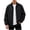 (NEW18)Black, variant on Men's Full Zip Bomber Jacket Casual Stand Collar Raglan Sleeve Loose Coat Lightweight Daily Commuter Outerwear for Fall