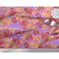 thumbnail image 2 of Soimoi Poly Georgette Fabric Leaves,Floral & Pomegranate Fruits Print Fabric by Yard 52 Inch Wide, 2 of 3