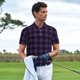 thumbnail image 3 of Balery Purple Black Plaid Camisa Polo de Hombre con Estampado, de Manga Corta y Tejido Medio, Camisa Tipo Golf Polo-X-Large, 3 of 6