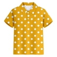 thumbnail image 4 of Rggeeun Boys Child T-Shirts Short Sleeve With Polka Dots Print Lapel Collar Knit Casual For Kids Comfortable Daily Wear Childrens Stylish Tee,Yellow,3-4 Years, 4 of 4