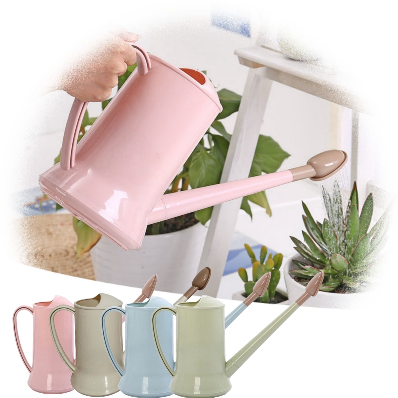 Multi‑Purpose Garden Watering Can 16.5in Lightweight Easy‑Pour Plant Water Pot Ergonomic Indoor Outdoor Flower Waterer for Home Balcony Patio Gardening Green