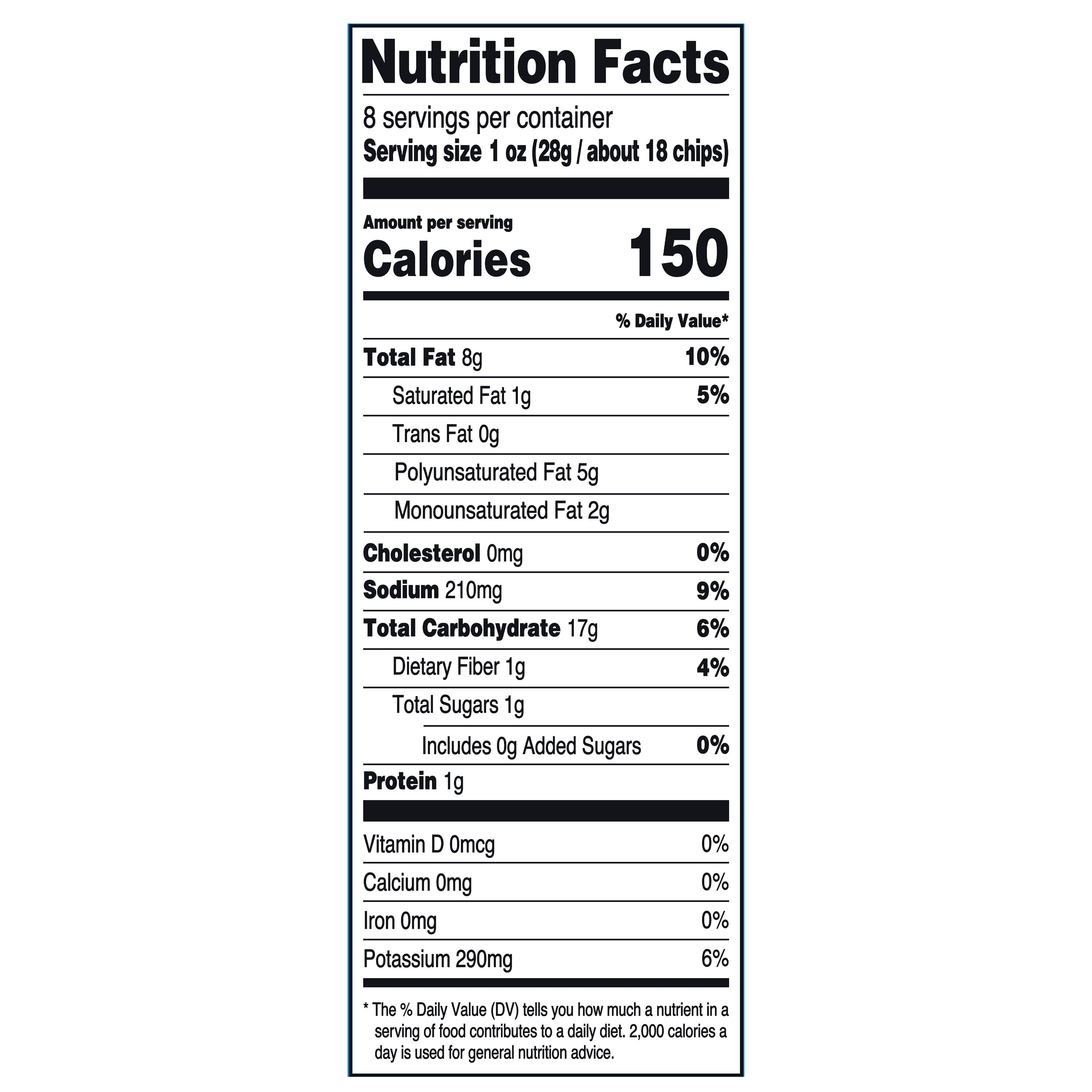 Great Value Kettle Cooked Salt and Vinegar Potato Chips, 8 oz