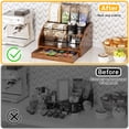 thumbnail image 2 of Bemico 3-Tier Retro Wood Bar Liquor and Wine Rack with Drawer, 3-Step Countertop Coffee Syrup Rack Organizer Bottle Holder for for Liquor Whiskey, 2 of 9