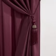 thumbnail image 4 of Chezmoi Collection Royal 4-Piece Jacquard Floral Window Curtain Set, Maroon/Gold, 4 of 7