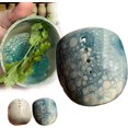 thumbnail image 1 of Pottery Herb Stripper Bowl, Herb Stripper Bowl Ceramic, Handmade Pottery Herb Stripping Tool, Handmade Different Round Hole Sizes, Suitable for Peeling off The Leafy Assembly (B), 1 of 7