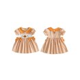 thumbnail image 2 of RUINIXCW Kids Toddler Baby Girls Halloween Dress Outfit Infant Baby Girls Summer Fall Plaid Dress Clothes Cute Pumpkin Ghost Embroidery Doll Collar Short Sleeve Dress, 2 of 8