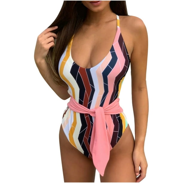 Sport Swimsuits for Womens Monokini Scoop Neck One Piece Swimwear Sexy