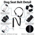 thumbnail image 2 of Plutus Pet Dog Seat Belt for Car Headrest, Reflective and Adjustable with Bungee for Small Medium Large Dogs and Cats, Black, 2 of 7