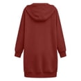 thumbnail image 6 of Women's Zip Up Hoodies Long Tunic Sweatshirts Oversized Fleece Casual Long Sleeve 2026 Fall Hoodie Jacket Coat, Red, L, 6 of 6