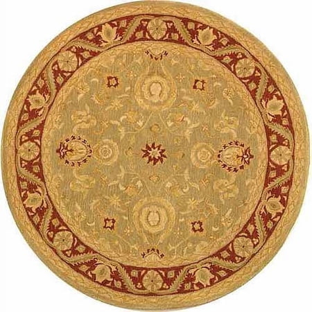 SAFAVIEH Anatolia Spencer Floral Area Rug, Light Green/Red, 4' x 4' Round