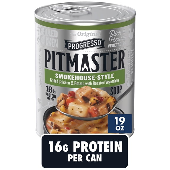 Progresso Pitmaster, Grilled Chicken and Potato with Roasted Vegetables Canned Soup, 19 oz