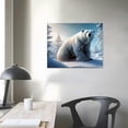 thumbnail image 3 of COMIO  Polar Bear Winter Canvas Wall Art Print With Timer Canvas Wall Art Print Designs | Modern Artwork for Living Room Decor Gift, 3 of 4