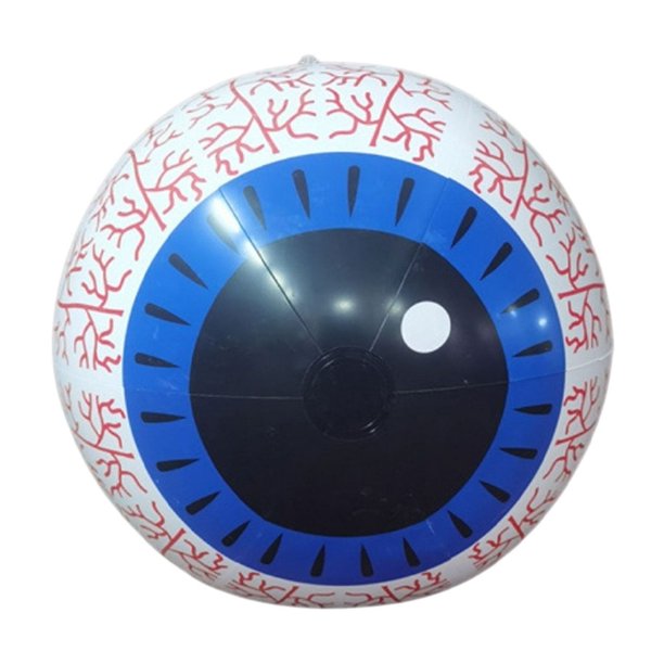 Bolas inflables de Halloween con forma de ojo, LED que cambian de color, control remoto, luminosas, para decoración de patio.