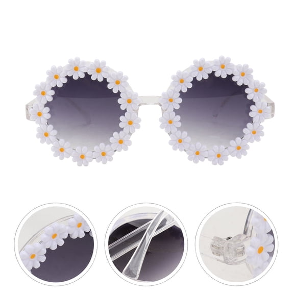 Toyandona Back to School Hawaiian Sunglasses for Women, 1 Pair Round Frame UV Fashion Accessory