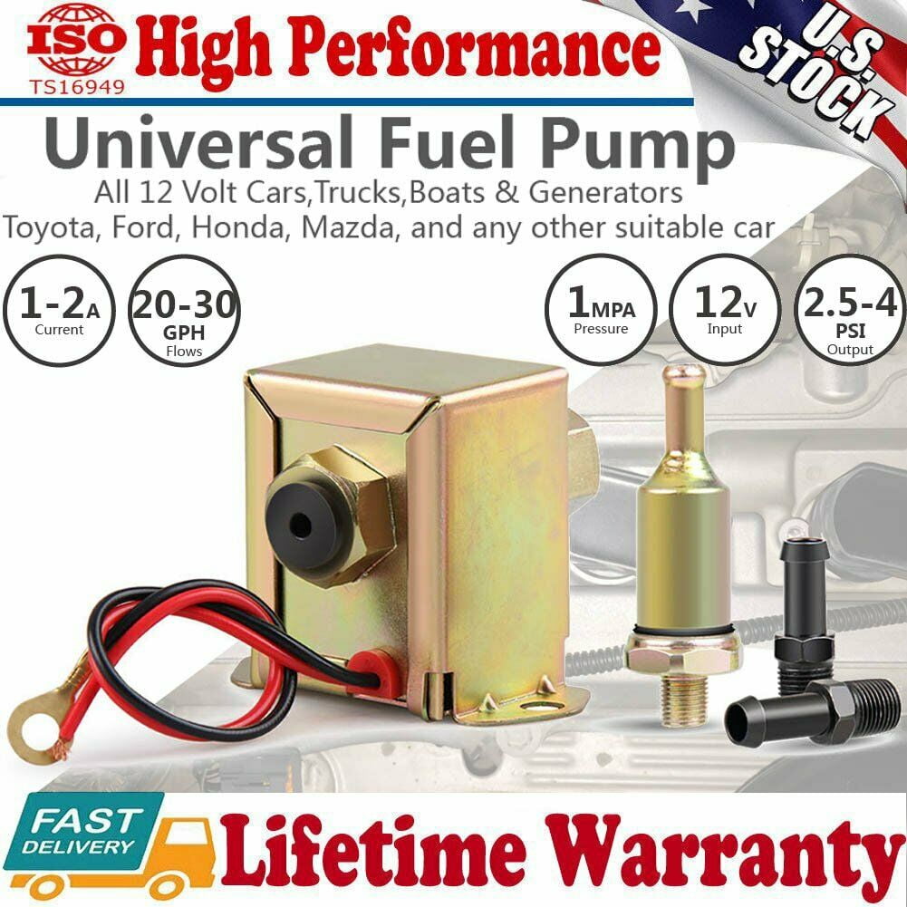 Automotive 2.54PSI Electric Inline Fuel Pump 12V Low Pressure Gas