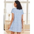 thumbnail image 4 of Ekouaer Women Nightgowns Short Sleeve Sleepwear Soft Pajama Dress Sleep Shirt Nightshirt, 4 of 5