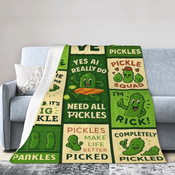 Blanket Gifts for Pickle Lovers, Pickle Lover Gifts for Kids,Women, Soft Flannel Blanket for Boys Girls Teens, Warm Blanket for Kids, Adult, Holiday, Birthday 50x40