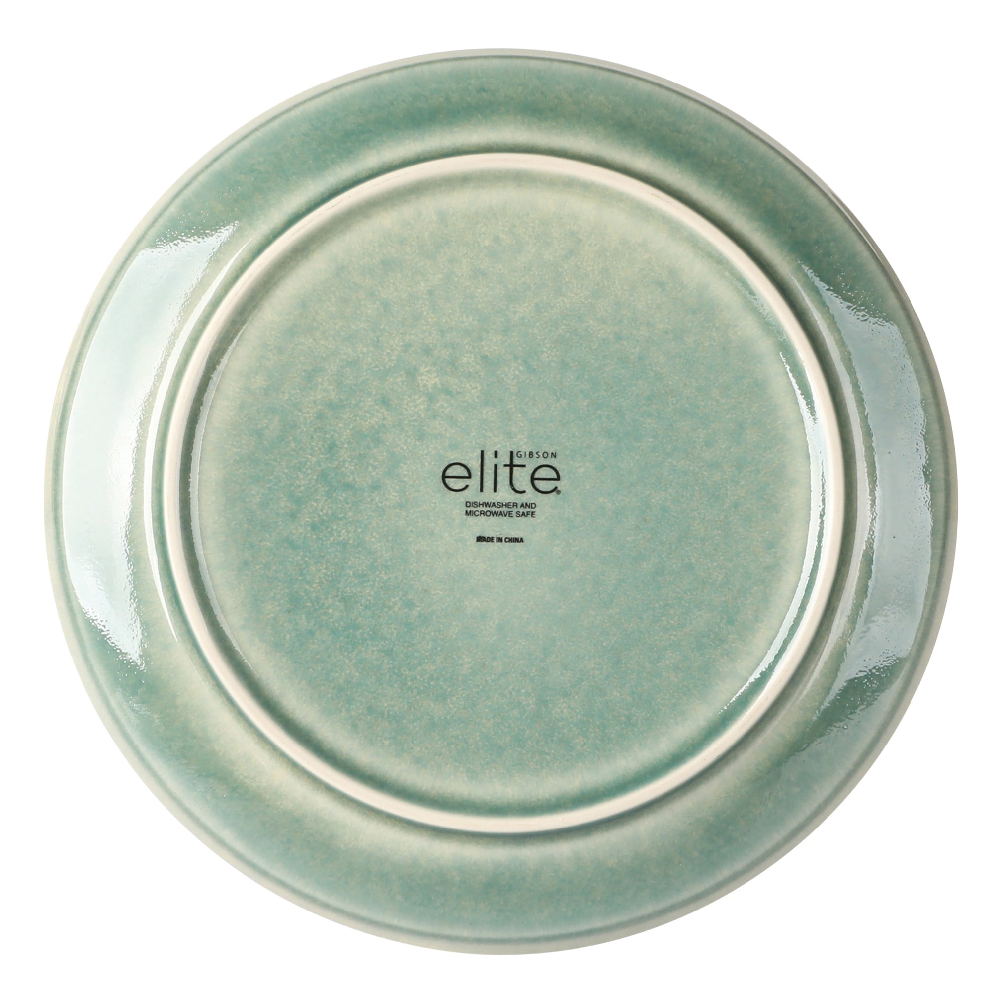Gibson Elite Hailstone 16 Piece Stoneware Reactive Glaze (Service for 4) Ceramic Plates and Bowls Dinnerware Set - Tropical Green