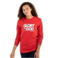 thumbnail image 3 of Glory to God Jesus Christ Faithful Plus Size Long Sleeve Graphic Tee Shirt Brisco Brands 3X, 3 of 5