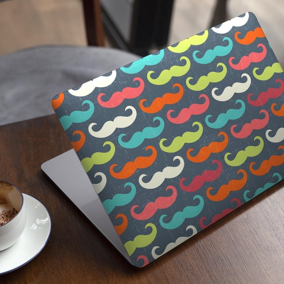 DesignSkinz Colorful Scratched Mustache Pattern Full-Body Skin Decal Wrap Cover for MacBook 12" Retina (A1534)