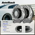 thumbnail image 3 of AutoShack Front Brake Kit Replacement for Saturn Vue Chevrolet Equinox Drilled & Slotted E-Coated Disc Brake Rotors Black Ceramic Brakes Pads 11.65" 296 mm SCDPR6508265082913, 3 of 6