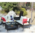 thumbnail image 6 of Berna 4 Pc Outdoor Patio Wicker Ratten Sofa Set - Brown, 6 of 27