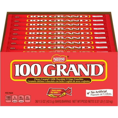 100 GRAND Chocolate Candy Bar, 1.5 Oz, 36 Ct