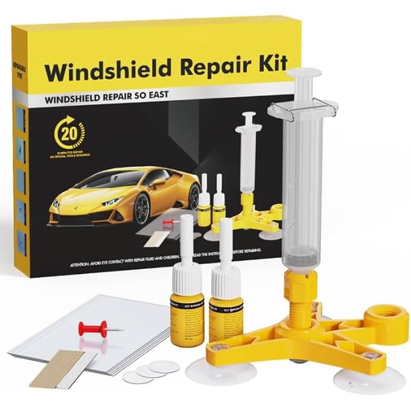 Windshield Repair Kit, 2025 New Package Windshield Crack Repair Kit with Pressure Syringes, Long-Lasting for Windshields, Windows, Mirrors, All Crack Types Windshield Chip Repair Kit