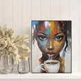 thumbnail image 2 of Abstract Black Woman Coffee Canvas Painting，Suitable for Living Room，Bedroom，Dining Room，Office，Bathroom Decoration., 2 of 8