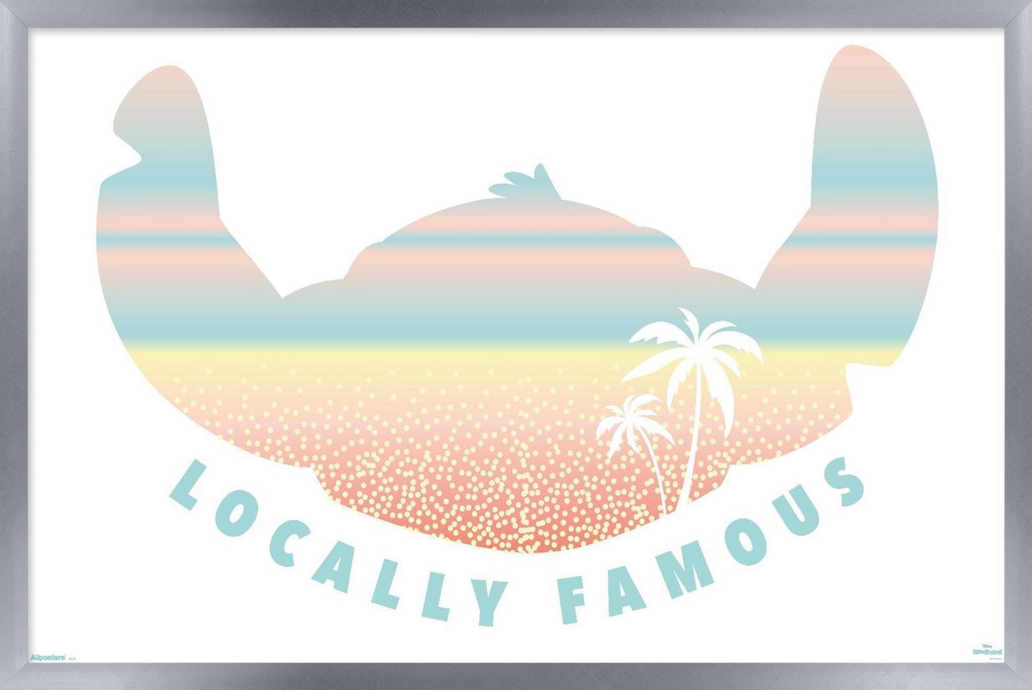 Disney Lilo and Stitch: Beach Vibes - Locally Famous Wall Poster, 14.725" x 22.375" Framed