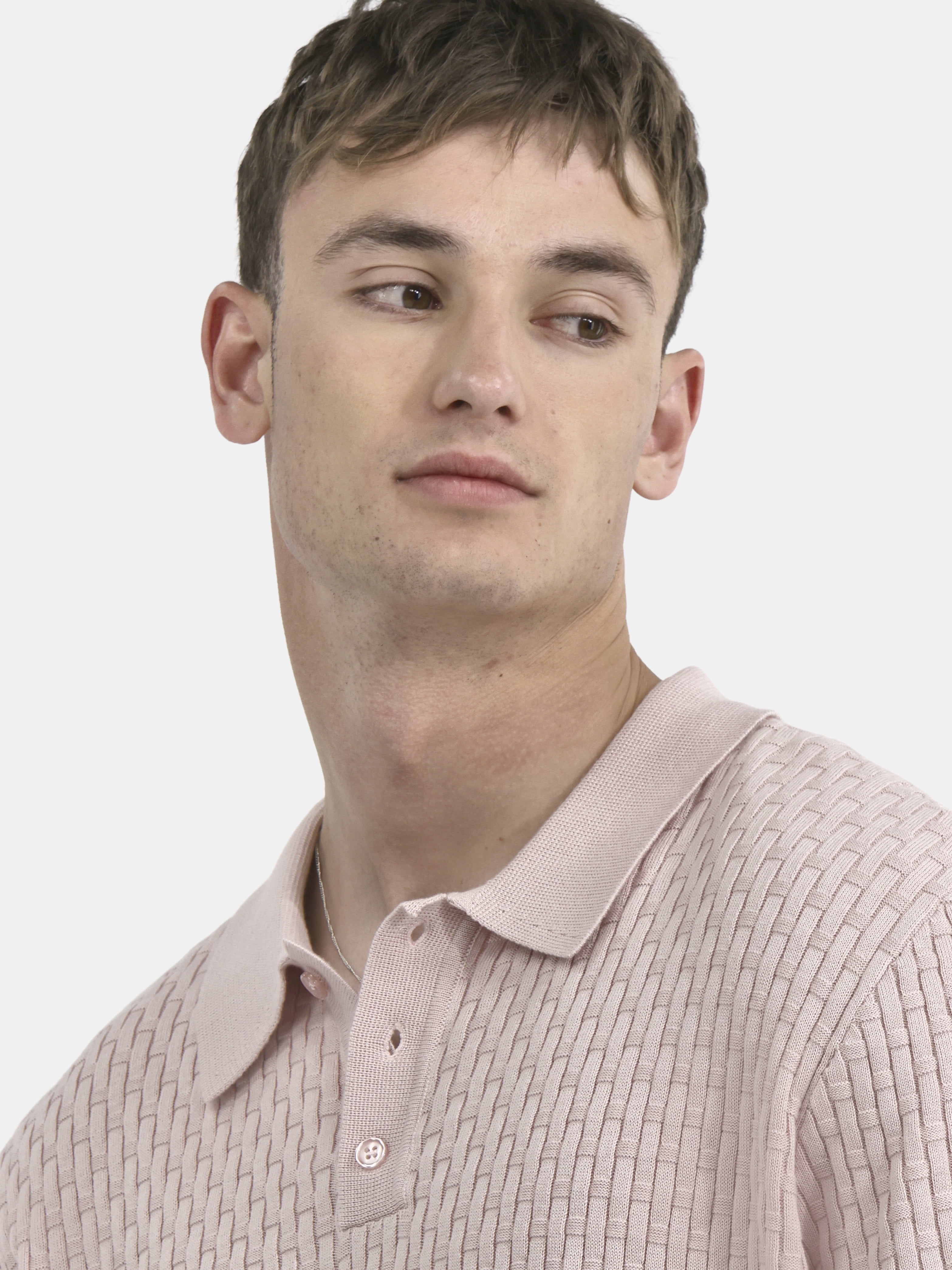 No Boundaries Basket Stich Polo Sweater, Men's and Big Men's