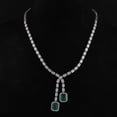 thumbnail image 3 of Real Emerald Solid 18 Kt White Gold SI Clarity HI Color Diamond Necklace, 3 of 3
