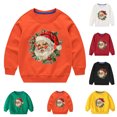 thumbnail image 5 of Odeerbi Toddler Girls Christmas Cotton Hoodies Fall Winter Pullover Hooded Sweatshirts Fall Winter Santa Claus Print Long Sleeve Sweater Top Toddler Clothes Orange, 5 of 5