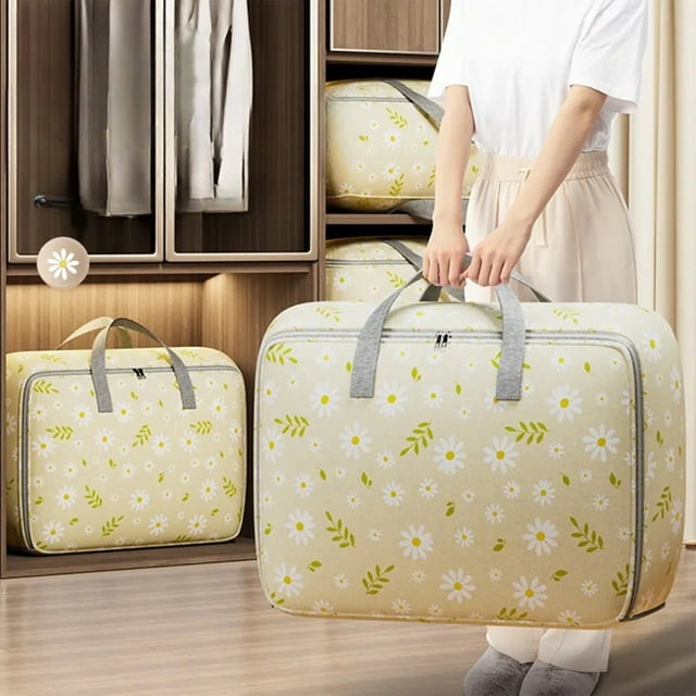 Heavy Duty Storage With Reinforced Handles Extra Large Storage Bags For Clothes Tote Bag Thickened Double Zipper For Space Saving Travel