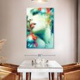 thumbnail image 3 of Elephant Stock Lady Scale Wall Art - Vertical Canvas Wall Art - Living Room Wall Decor - People Canvas - Teal And Turquoise Decor By Anna Dittmann - 32" x 48", 3 of 8