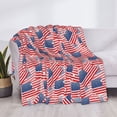 thumbnail image 3 of Yiaed America Flags Print Blanket Throw Blanket Soft Cozy Flannel Blanket for Home Bed Sofa Couch Chair-60"x50", 3 of 6