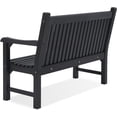 thumbnail image 3 of Psilvam Garden Bench, 2-Person Poly Lumber Patio Bench, All-Weather Outdoor Bench That Never Rot, Memorial Bench, Suit for Garden, Porch and Park (Black), 3 of 13