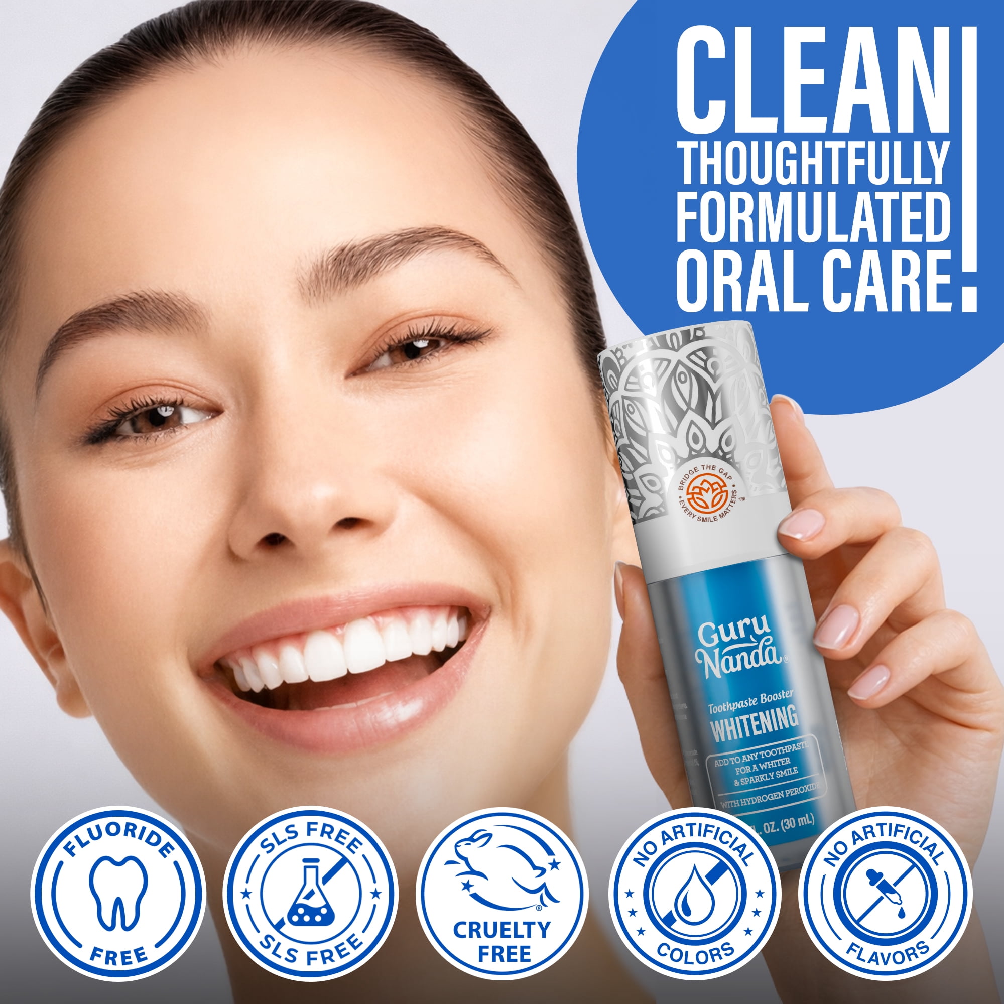 GuruNanda Whitening Toothpaste Booster Serum Enhancer -  1 fl oz