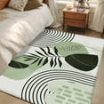 thumbnail image 2 of Sage Green Bohemian Washable Area Rug 4 x 6 ft Abstract Geometric Black Lines Leaves, Soft Non Slip Rugs Stain Repellent Indoor Felt Carpet for Living Dining Room Bedroom Home Office, 2 of 9