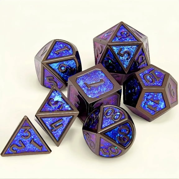 DND Metal  Dice 7-Piece Set for Dungeons and Dragons DND 5e RPG Gift, Board Game Tabletop Role Playing Dice Game, Birthday Gift, Christmas, Thanksgiving, Halloween