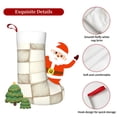thumbnail image 5 of Flannel Christmas Stocking 17.7×11×7in Soft And Light Touch Good Socks Splicing Design Can Be Used For Hanging Beige Checked Hand-Drawn Sketch_4, 5 of 8