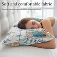 thumbnail image 5 of Teal Blue Coastal Pillow Protectors with Zipper Standard Size, Summer Beach Starfish Shell Coral Nautical Vintage Soft Brushed Microfiber Throw Pillow Covers, Pillowcase for Couch Sofa 20"x26", 5 of 9