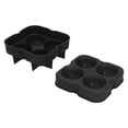 thumbnail image 3 of 4 Grids Ice Ball Mold Reusable Food Grade Silicone Ice Ball Maker Tray Home Kitchen Utensils Black, 3 of 5