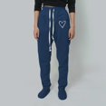 thumbnail image 2 of Gibobby Pantalones deportivo casuales para mujer, cómodos pantalones de pijama con pierna recta, pantalones de yoga con cordón, transpirables, pantalones de pijama con bloques（Azul marino， M), 2 of 5