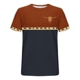 thumbnail image 5 of Jinhomg Mens Casual Graphic T-Shirts Vintage Western Animal Print Tees Big and Tall Comfy Short Sleeve Crew Neck Tops 2025 Daily Wear Navy XL, 5 of 6