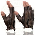 thumbnail image 4 of Milwaukee Leather MG7561 Men's Premium Brown Leather Gel Padded Palm Fingerless Motorcycle Hand Gloves 5X-Large, 4 of 6